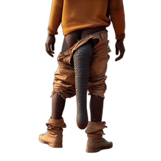 creature, robot, jacket, weapon, concept art, 3d render, earth tones, golden transparent PNG cut-out