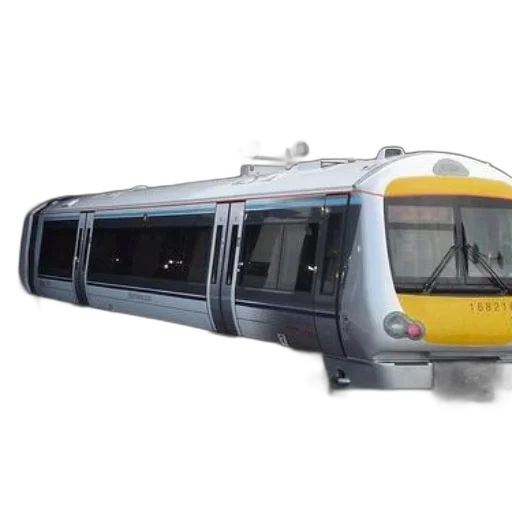 car, 3d render, modern, passenger, train, yellow, front, stationed transparent PNG cut-out