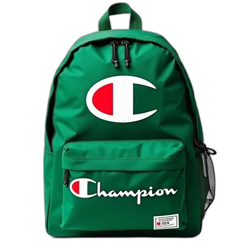 jacket, 3d render, green, backpack, white, red, logo, front transparent PNG cut-out