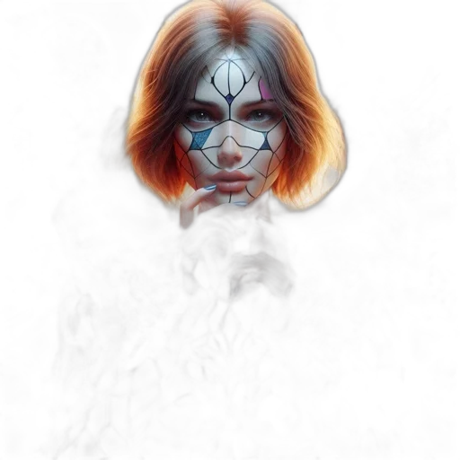 mask, face, hair, creature, photorealistic, fantasy art, concept art, comic book art transparent PNG cut-out