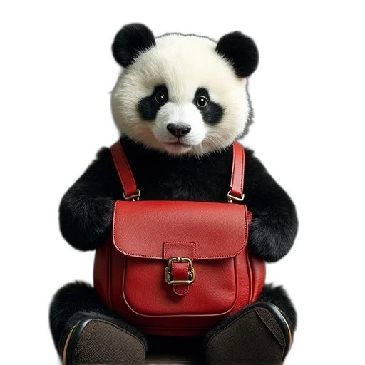 animal, photorealistic, 3d render, panda transparent PNG cut-out