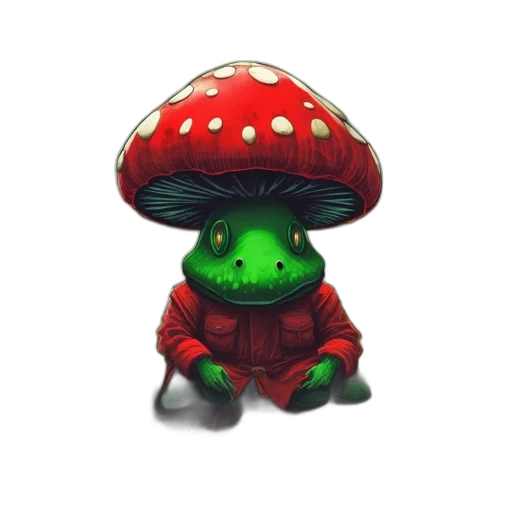 hat, creature, pixel art, 3d render, concept art, fantasy art, anthropomorphic, frog transparent PNG cut-out