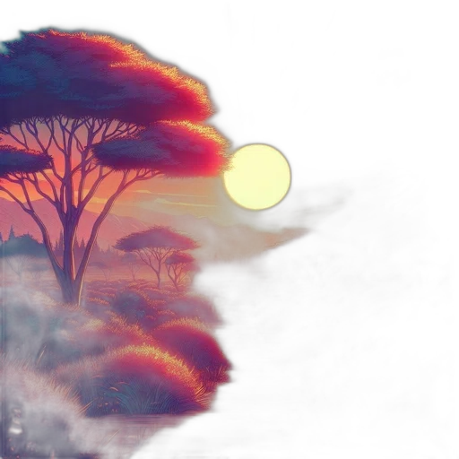 tree, mask, creature, hair, photorealistic, fantasy art, concept art, watercolor transparent PNG cut-out