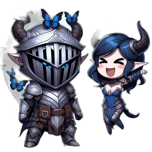 weapon, fantasy art, concept art, pixel art, comic book art, two, animated, characters transparent PNG cut-out