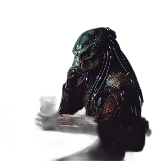 creature, robot, mask, face, concept art, fantasy art, 3d render, watercolor transparent PNG cut-out