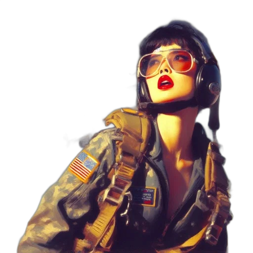 jacket, face, weapon, concept art, photorealistic, 3d render, comic book art, outer space transparent PNG cut-out