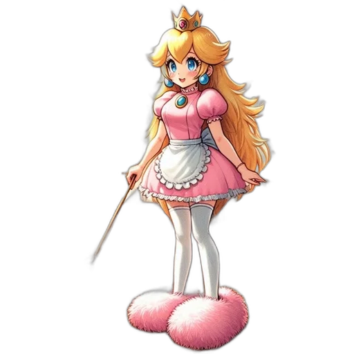 dress, staff, crown, weapon, pixel art, concept art, 3d render, fantasy art transparent PNG cut-out