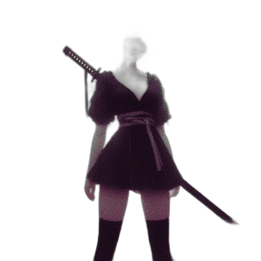 sword, staff, weapon, dress, concept art, 3d render, fantasy art, pixel art transparent PNG cut-out