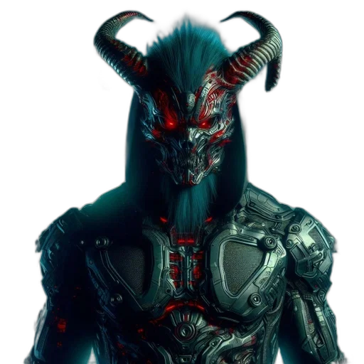 mask, creature, face, robot, concept art, 3d render, fantasy art, cyberpunk transparent PNG cut-out