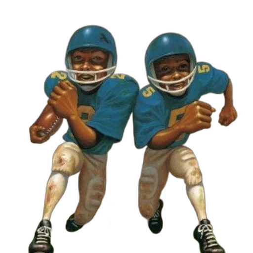 concept art, oil painting, photorealistic, vintage-style, poster, features, two, football transparent PNG cut-out