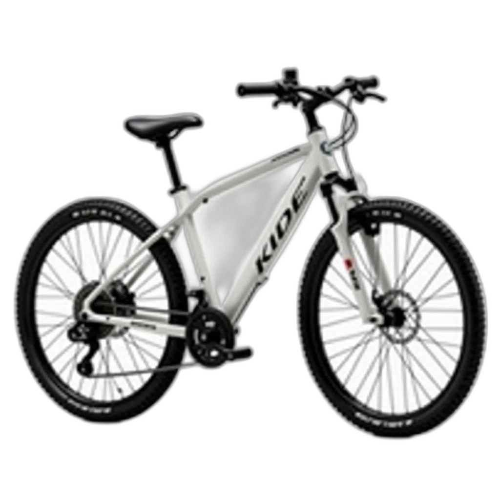 3d render, photorealistic, white, mountain, bike, black, accents, displayed transparent PNG cut-out