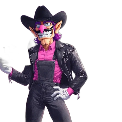 jacket, mask, robot, hat, concept art, 3d render, cyberpunk, unusual transparent PNG cut-out