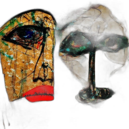 mask, face, umbrella, hat, concept art, photorealistic, fantasy art, watercolor transparent PNG cut-out