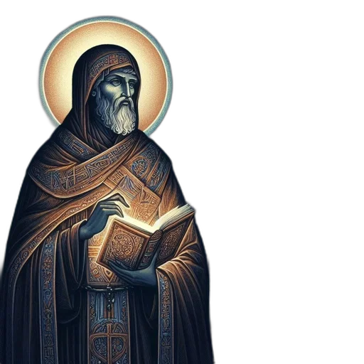 eastern, orthodox, monk, stands, against, starry, night, sky transparent PNG cut-out