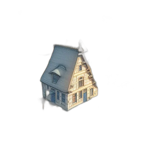 building, umbrella, furniture, car, 3d render, concept art, pixel art, photorealistic transparent PNG cut-out