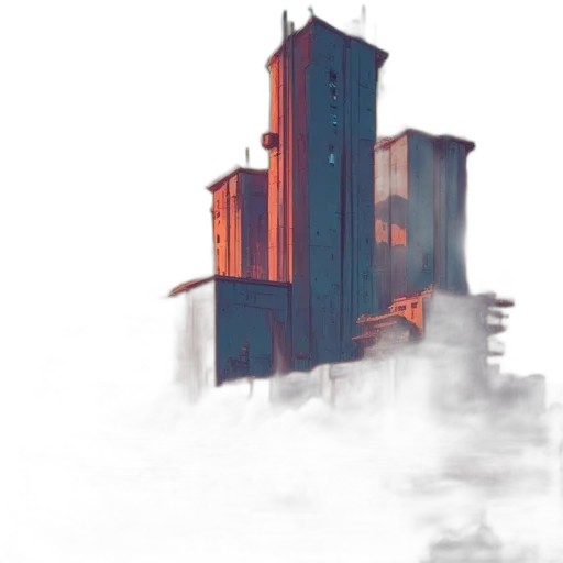 building, robot, weapon, dress, concept art, 3d render, photorealistic, pixel art transparent PNG cut-out