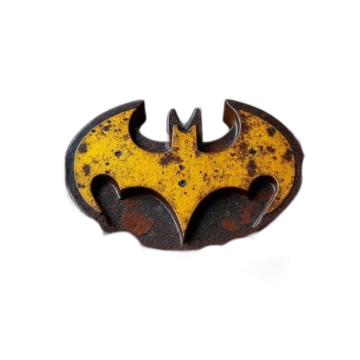 jewelry, mask, crown, man, holding, rusted, aged, batman transparent PNG cut-out