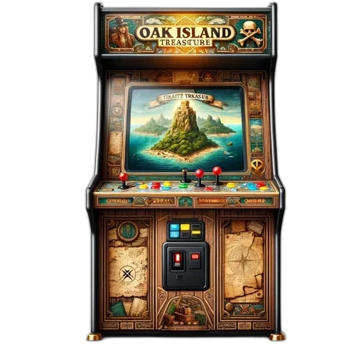 concept art, elaborate, arcade, machine, called, oak, island, treasure transparent PNG cut-out