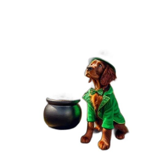 staff, animal, hat, food, 3d render, concept art, green, whimsical transparent PNG cut-out