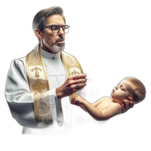 photorealistic, concept art, pixel art, dimly, lit, room, priest, religious transparent PNG cut-out