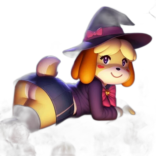hat, staff, animal, pixel art, concept art, fantasy art, watercolor, animated transparent PNG cut-out