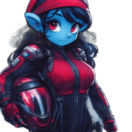 robot, concept art, pixel art, anime, fantasy art, red, blue, dark transparent PNG cut-out
