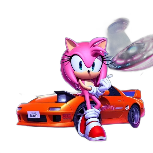car, weapon, animal, hair, concept art, 3d render, vaporwave, cartoon transparent PNG cut-out