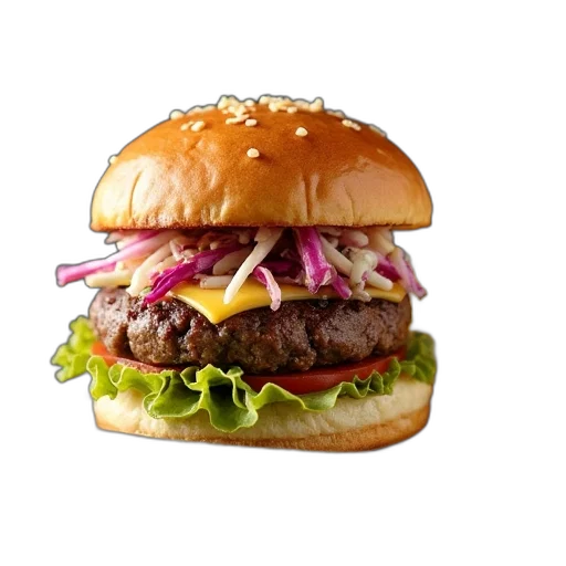 food, animal, weapon, photorealistic, 3d render, pixel art, burgers, slaw transparent PNG cut-out