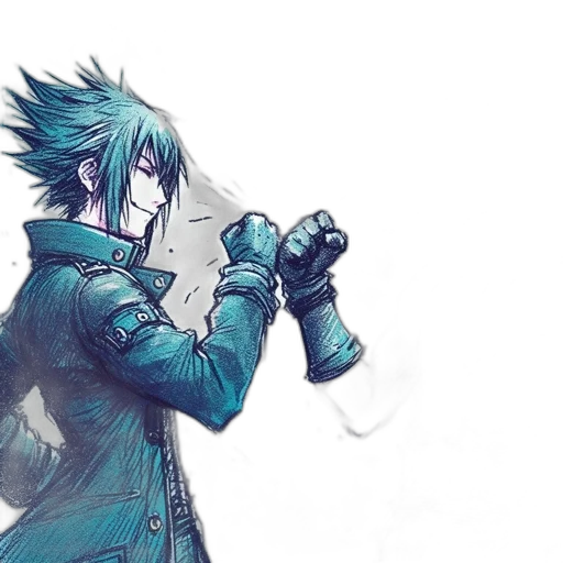 jacket, sword, weapon, dragon, concept art, watercolor, fantasy art, comic book art transparent PNG cut-out