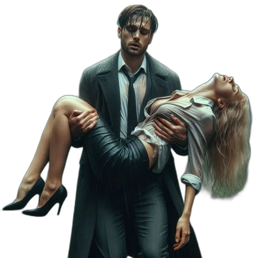 jacket, concept art, comic book art, photorealistic, cyberpunk, city street, fire, man transparent PNG cut-out