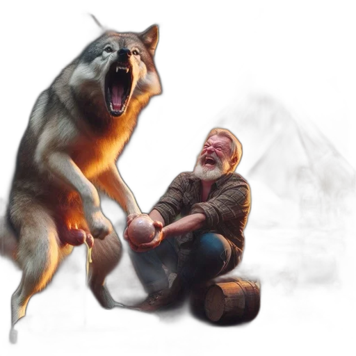 creature, animal, concept art, fantasy art, photorealistic, 3d render, snow, fire transparent PNG cut-out