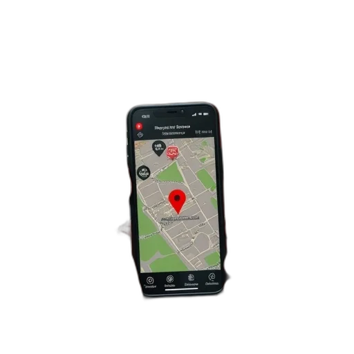 smartphone, displaying, location, pizza transparent PNG cut-out