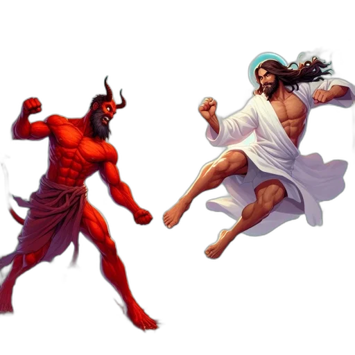 concept art, pixel art, fantasy art, comic book art, fantastical, battle, scene, features transparent PNG cut-out
