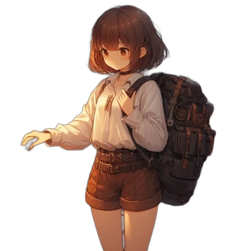jacket, robot, dress, weapon, concept art, anime, pixel art, 3d render transparent PNG cut-out