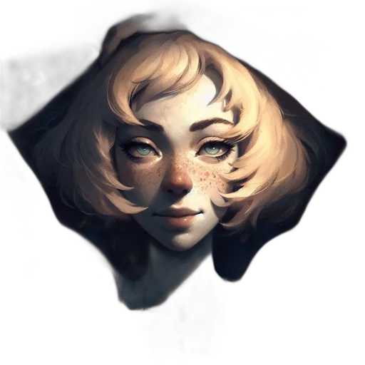 face, mask, crown, umbrella, watercolor, concept art, fantasy art, pixel art transparent PNG cut-out