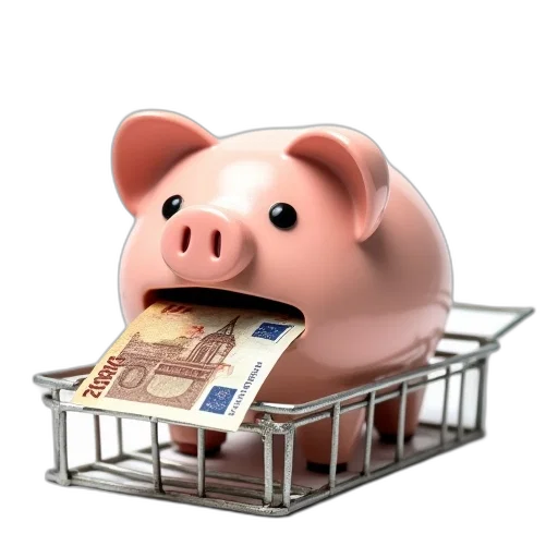 piggy, bank, metal, trap transparent PNG cut-out