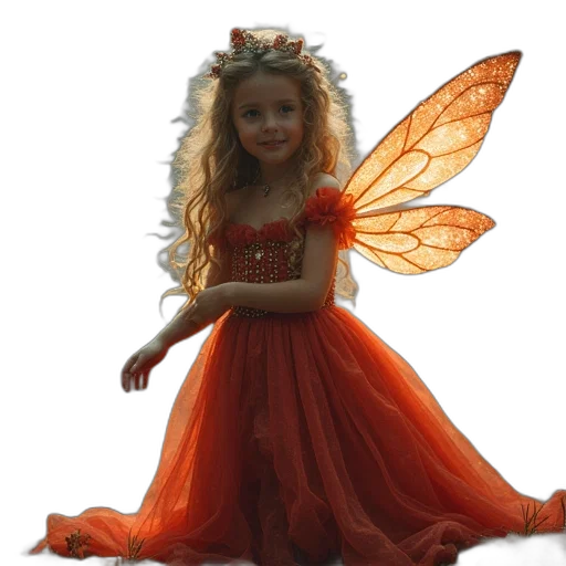 dress, dragon, photorealistic, fantasy art, concept art, 3d render, red, fairy transparent PNG cut-out
