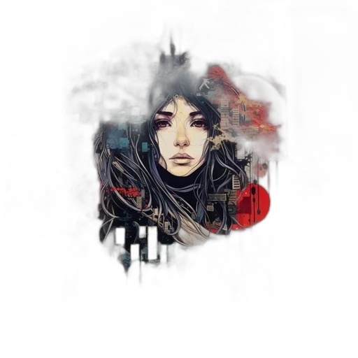 face, mask, robot, weapon, fantasy art, concept art, watercolor, pixel art transparent PNG cut-out