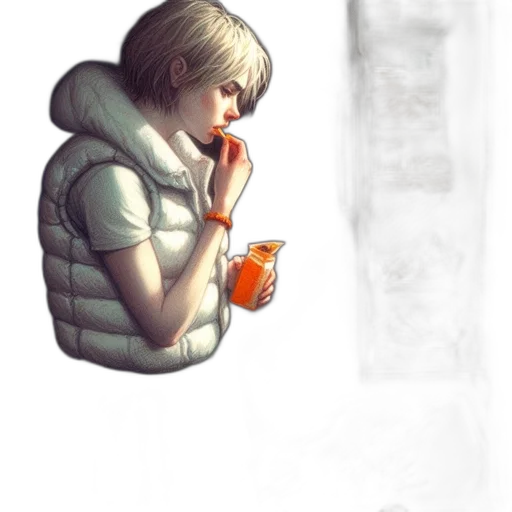 jacket, bottle, face, robot, concept art, watercolor, pixel art, photorealistic transparent PNG cut-out
