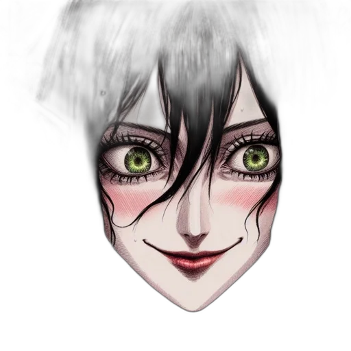 face, mask, creature, anime, fantasy art, concept art, watercolor, dark transparent PNG cut-out