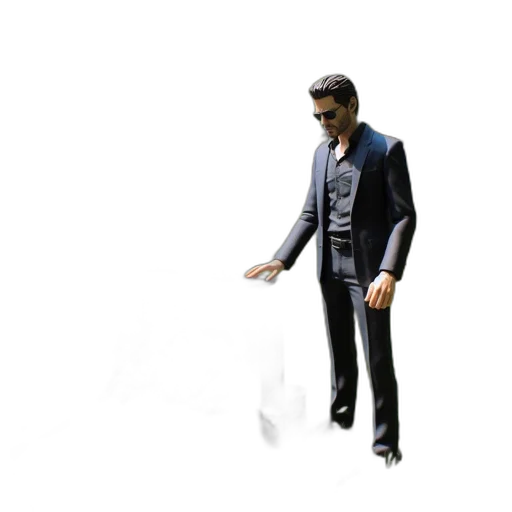 jacket, robot, staff, 3d render, concept art, photorealistic, cartoon, fog transparent PNG cut-out