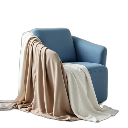furniture, jacket, dress, umbrella, 3d render, blue, earth tones, pastel transparent PNG cut-out