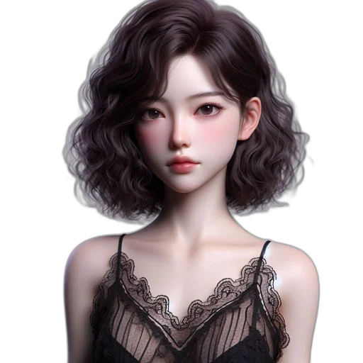 dress, hair, face, jewelry, photorealistic, fantasy art, concept art, 3d render transparent PNG cut-out