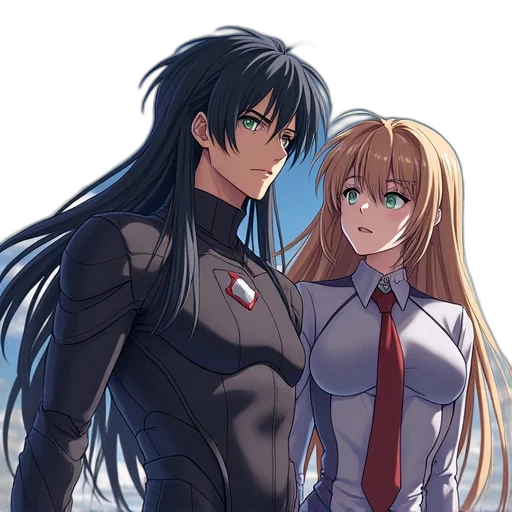 sword, robot, anime, pixel art, concept art, cartoon, outer space, dark transparent PNG cut-out