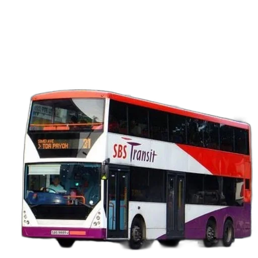 3d render, photorealistic, concept art, city street, double-decker, bus, sbs, transit transparent PNG cut-out