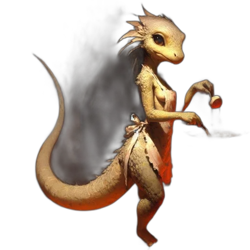dragon, staff, creature, fantasy art, concept art, pixel art, 3d render, golden transparent PNG cut-out