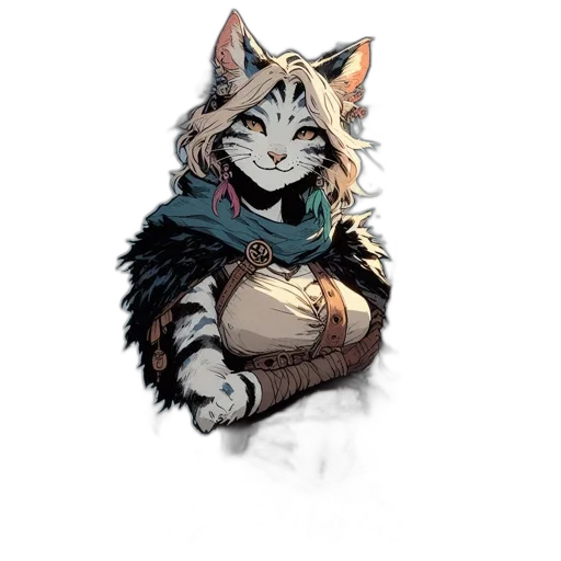 staff, jacket, mask, animal, pixel art, fantasy art, concept art, watercolor transparent PNG cut-out
