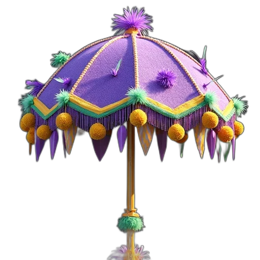 umbrella, crown, staff, hat, concept art, 3d render, fantasy art, pixel art transparent PNG cut-out
