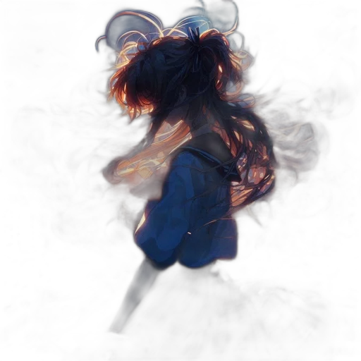hair, dragon, sword, weapon, anime, concept art, watercolor, fantasy art transparent PNG cut-out