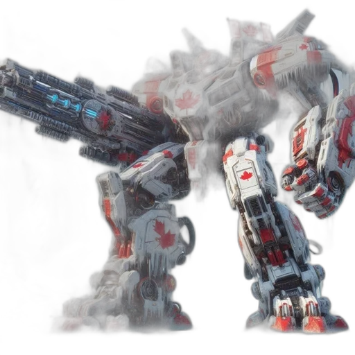robot, weapon, concept art, 3d render, fantasy art, photorealistic, large, robotic transparent PNG cut-out